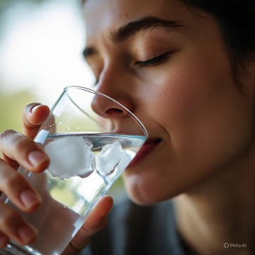 Minum air putih.